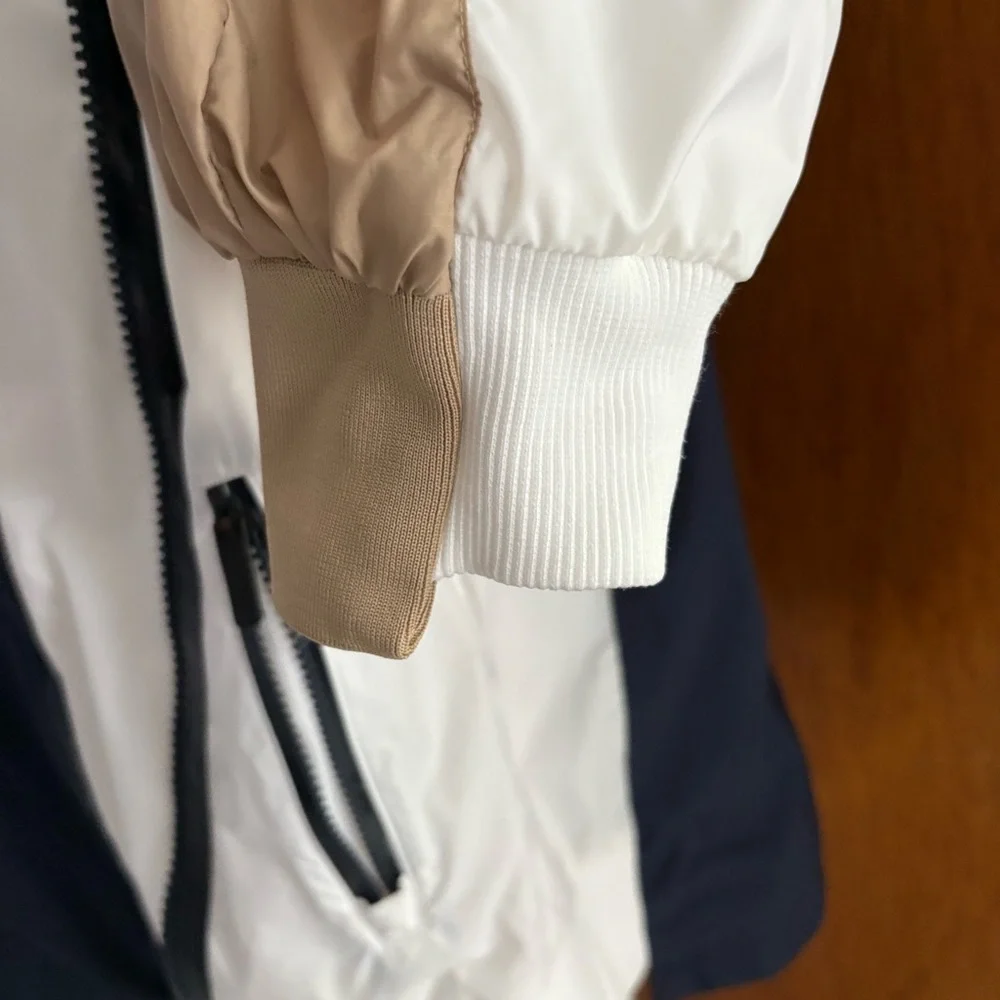 NIKE x SACAI sz XS Double Zip Jacket Windbreaker CD6297 White Navy